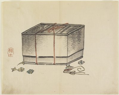 Caja de almacenamiento de mimbre, c. 1830 de Hogyoku
